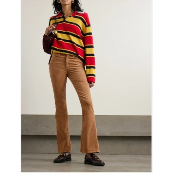 MOTHER Denim Weekender Corduroy Hopscotch Flare Jeans 28 NWT $228